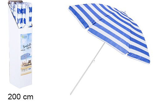 [106102] Sombrilla playa 200cm rayas azul/blanco10
