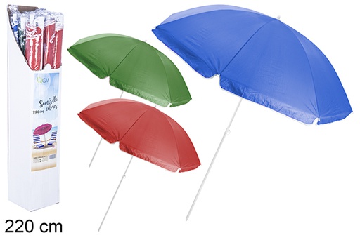 [106103] Beach umbrella assorted colors 220 cm