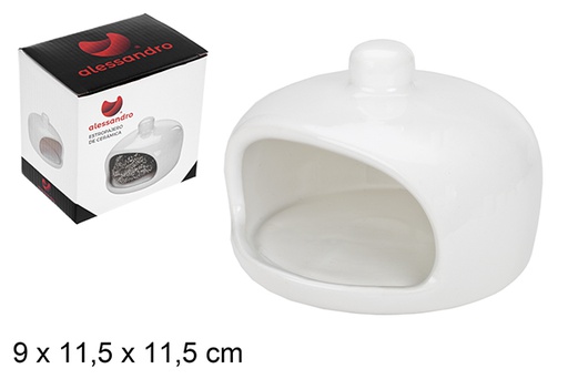 [104576] Porta spugnette in ceramica bianca