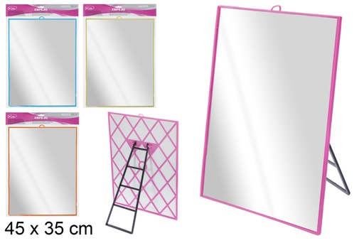 [104821] Miroir rectangulaire avec support 45x35 cm