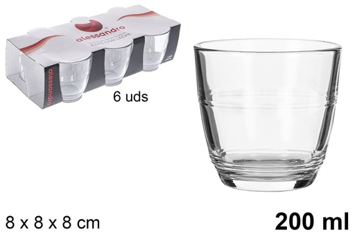 [103213] Pack 6 tasses à café en verre 200 ml