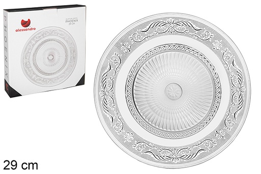 [105417] Assiette en verre Phoenix 29 cm