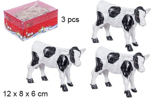 [106245] Pack 3 resin cows in a PVC lid box