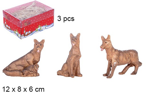 [106247] Pack 3 perros resina caja tapa PVC