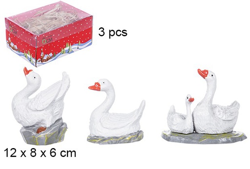 [106248] Pack 3 geese resin box PVC lid