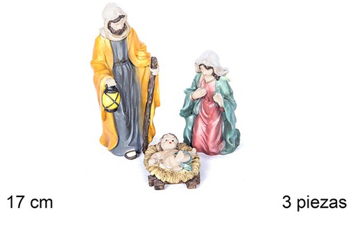 [106381] Pack 3 pièces Nativité en résine 17 cm