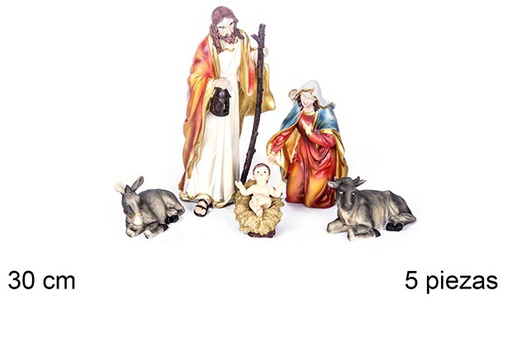 [106385] Crèche de Noël 5 pièces 30 cm