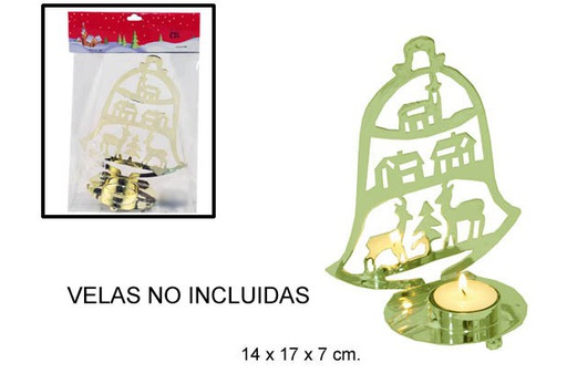 [045251] Portacandele a campana color oro