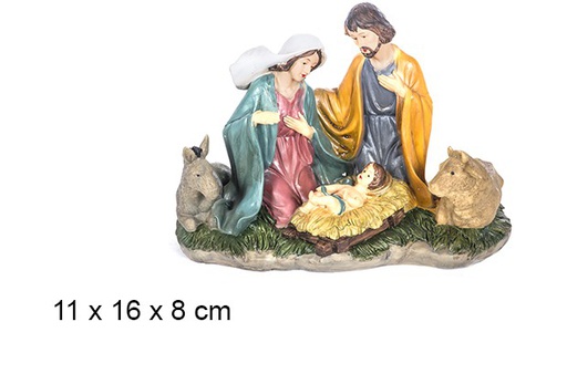 [106388] Nativity set 5 pieces with pedestal 11 cm