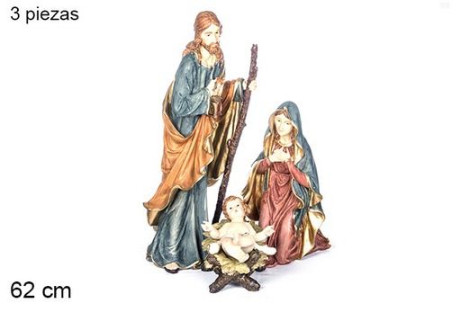 [106395] Presepe di Natale 3 pezzi 62 cm