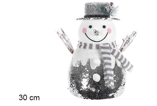 [106469] Muñeco nieve brillante Navidad 30 cm