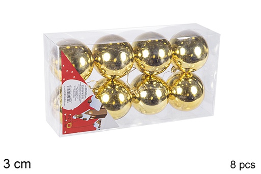 [106537] 8 bolas oro brillo 3cm