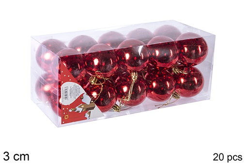 [106561] Pack 20 shiny red bauble 3 cm 