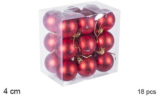 [106616] Pack 18 bolas roja mate 4 cm