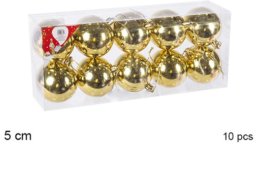 [106645] Pack 10 bolas oro brillo 5 cm