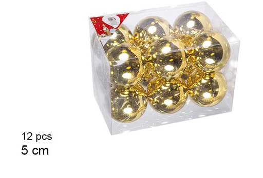 [106655] Pack 12 bolas oro brillo 5 cm