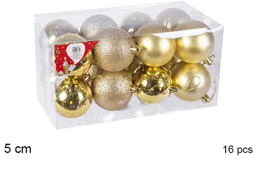[106665] Pack 16 shiny/matte gold balls 5 cm