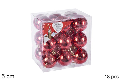 [106685] Pack 18 palline rosse lucide 5 cm