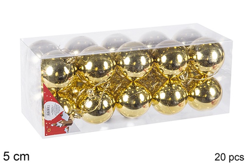 [106688] Pack 20 bolas oro brillo 5 cm