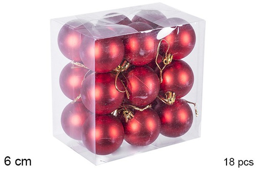 [106762] Pack 18 matte red balls 6 cm