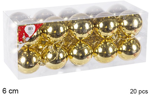 [106764] Pack 20 shiny gold bauble 6 cm