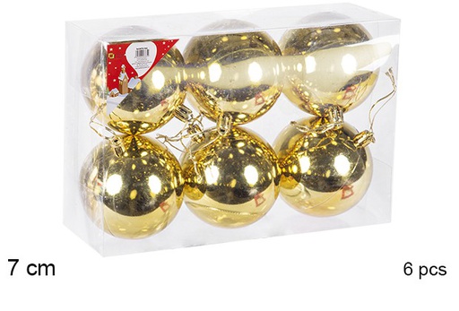 [106800] 6 palline oro lucide 7cm