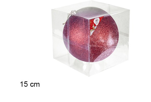 [106902] Bola roja purpurina 15 cm