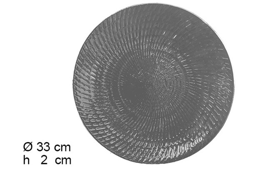 [105897] Prato cinza com ondas 33 cm 