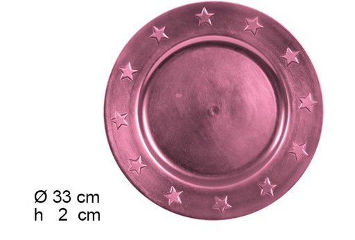 [105914] Sous-plat violet avec étoiles 33 cm