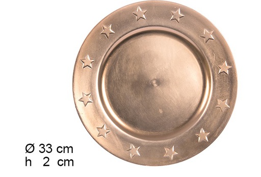 [105918] Bajo plato con estrellas bronce 33 cm