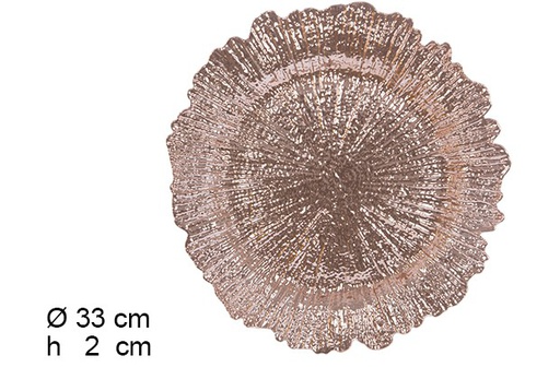 [105927] Assiette vintage en bronze peu brillant 33 cm
