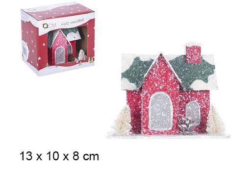 [106346] Red/green shiny Christmas house