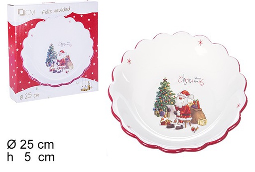 [106404] Bandeja cerámica Navidad decorada Papa Noel 25 cm