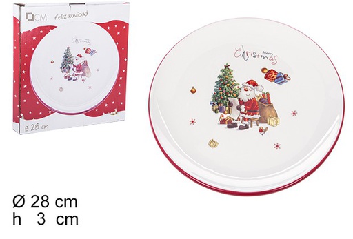 [106406] Christmas ceramic lunch box decorated with Santa Claus 28 cm