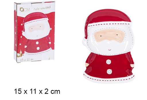 [106420] Piatto per snack natalizio Babbo Natale 15x11 cm