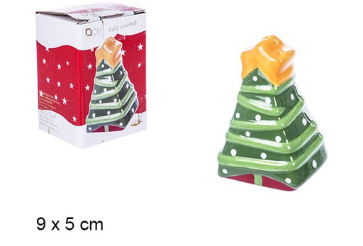 [106433] Salero cerámica árbol Navidad 9 cm