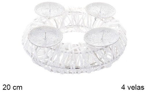 [107082] Small round shiny candle holder 4 candles