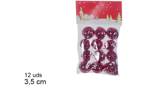 [107365] Pack 12 clochettes rouges métalliques 3,5 cm