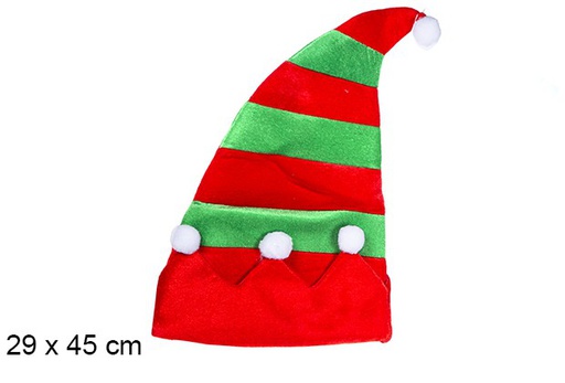 [107415] Gorro elfo con bolas Navidad 29x45 cm