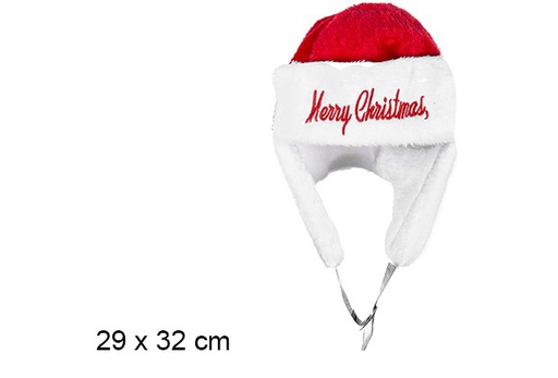 [107416] Gorro de Natal vermelho com aba de orelha 29x32 cm