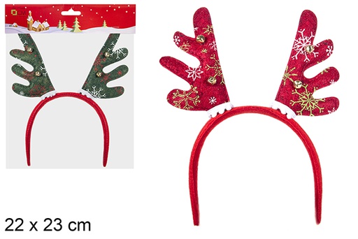 [107418] Diadema navidad reno c/cascabel 22x23cm