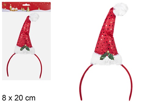 [107421] Diadema navidad con acebo 8x20cm