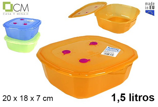 [102887] Large lunch box with neon colors lid 1,5 l.