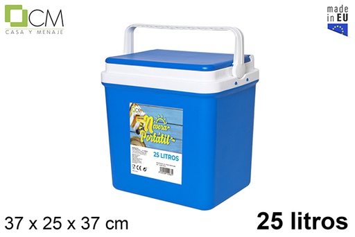 [102963] Nevera azul tapa plana 25 l.