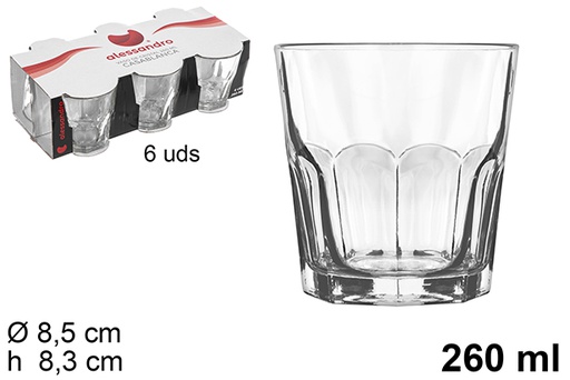 [104523] Pack 6 copos água Casablanca 260 ml