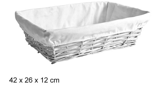 [107493] Cesta rectangular plata forrada 42x26 cm