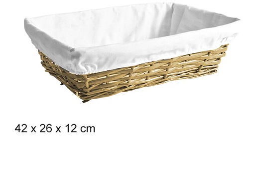 [107494] Cesta rectangular oro forrada 42x26 cm