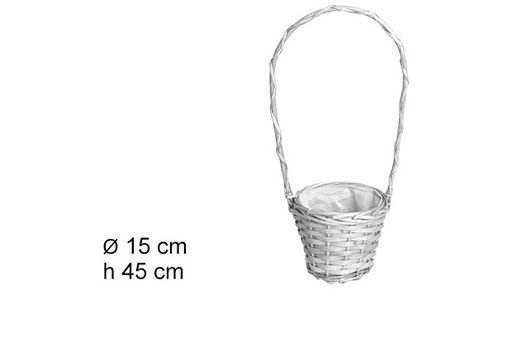 [107501] Cesta redonda florista plata Navidad 15x45 cm