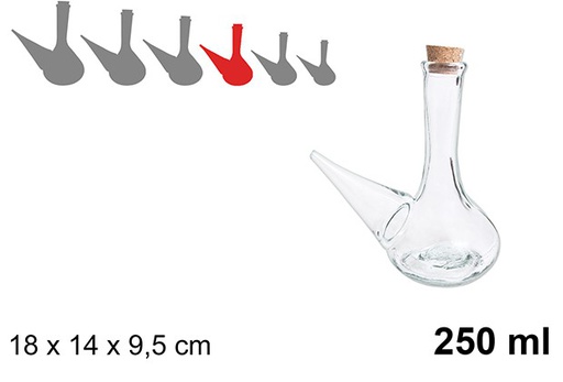 [107428] Porrón cristal rustico tapón corcho 1/4 l