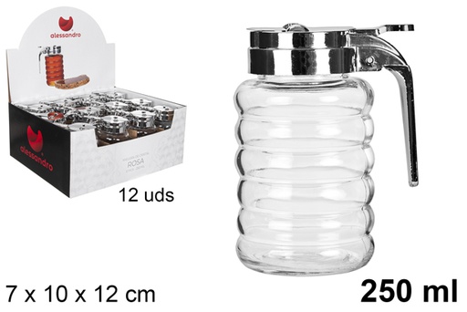 [104150] Glass honey dispenser Rosa 250 ml